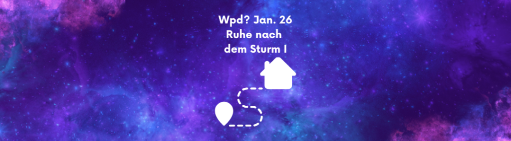 Text Wpd? Jan. 26 - Ruhe nach dem Sturm I - Piktogramm eines Hauses das mit einem Point of Interest verbunden ist