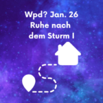 Text Wpd? Jan. 26 - Ruhe nach dem Sturm I - Piktogramm eines Hauses das mit einem Point of Interest verbunden ist