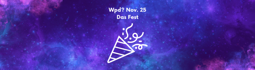 Text Wpd? Nov. 25 - Das Fest - Piktogramm einer Konfettikanone