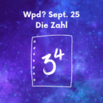 Text Wpd? Sept. 25 - Die Zahl - Piktogramm eines Zettels mit der Zahl 34
