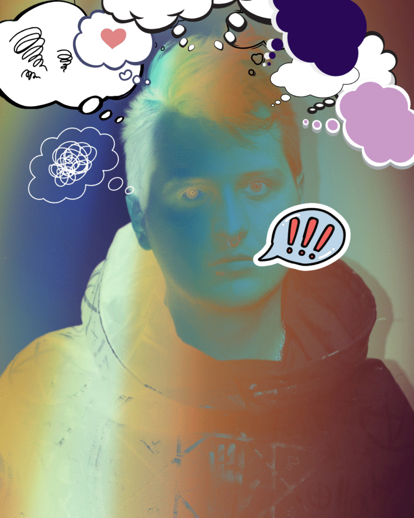 Gedanken in meinem Kopf fahren Karussell.