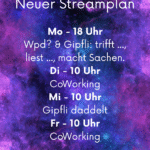 Aktueller Streamplan. Zeiten sind dem Beitragstext zu entnehmen.