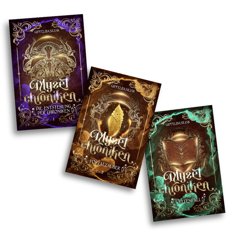 Die Cover der Myzelchroniken Band 1 bis 3 sind zu sehen