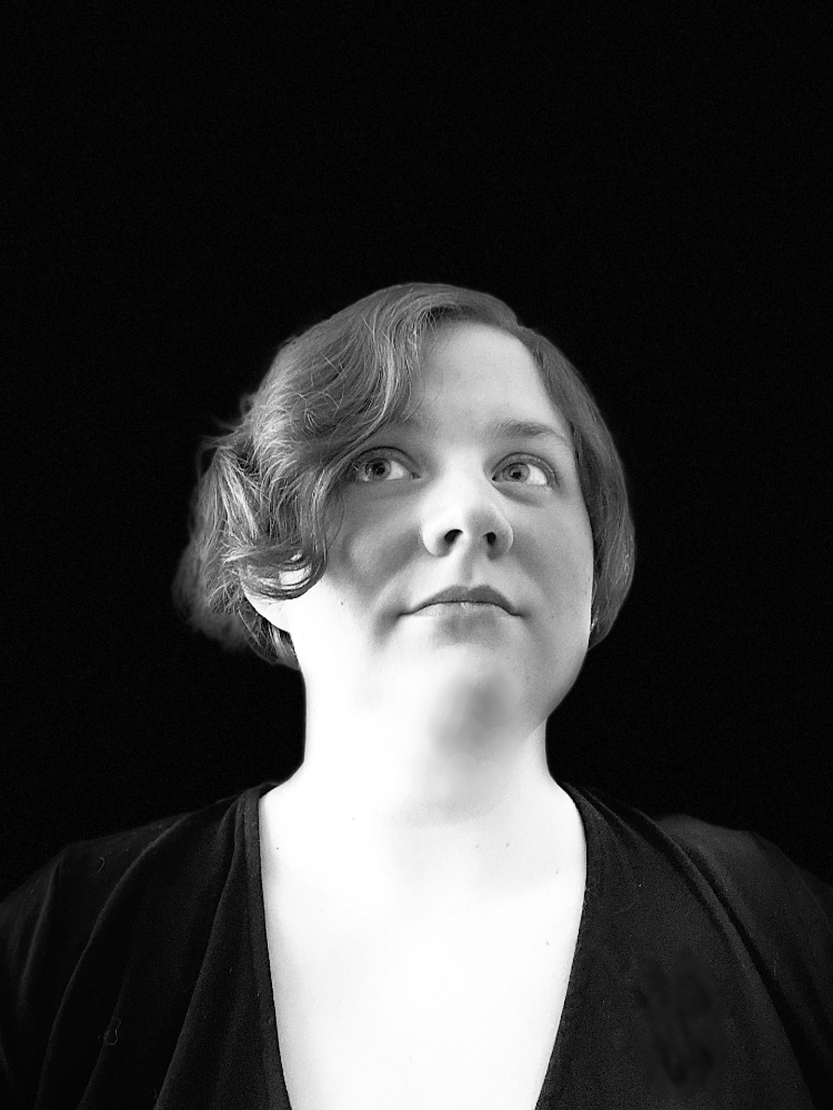 Autorinnenportrait in schwarz/weiß von Marie Meier